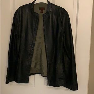 Ladies Daniel black leather jacket